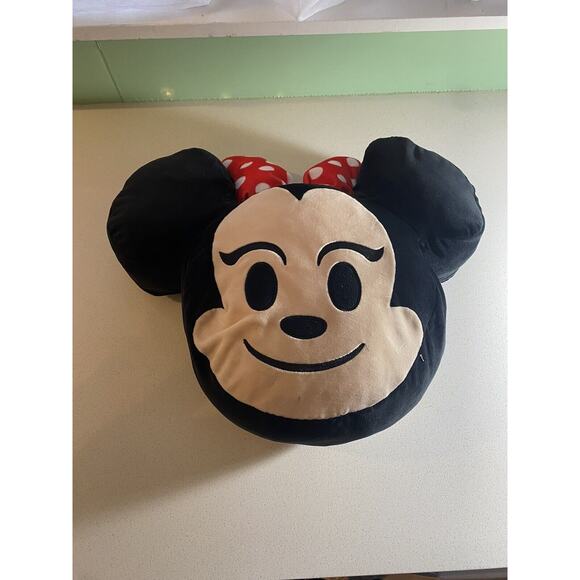 Minnie Mouse Winking Face Disney Emoji Pillow Plush 12" x 14" - Picture 2 of 2